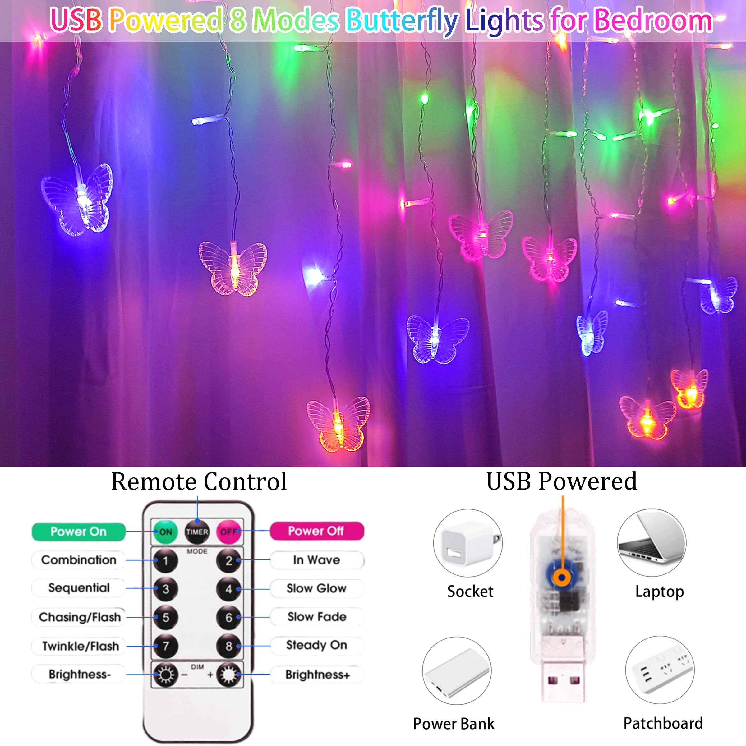 SunKite waterproof butterfly lights ideal for dorm rooms and parties.