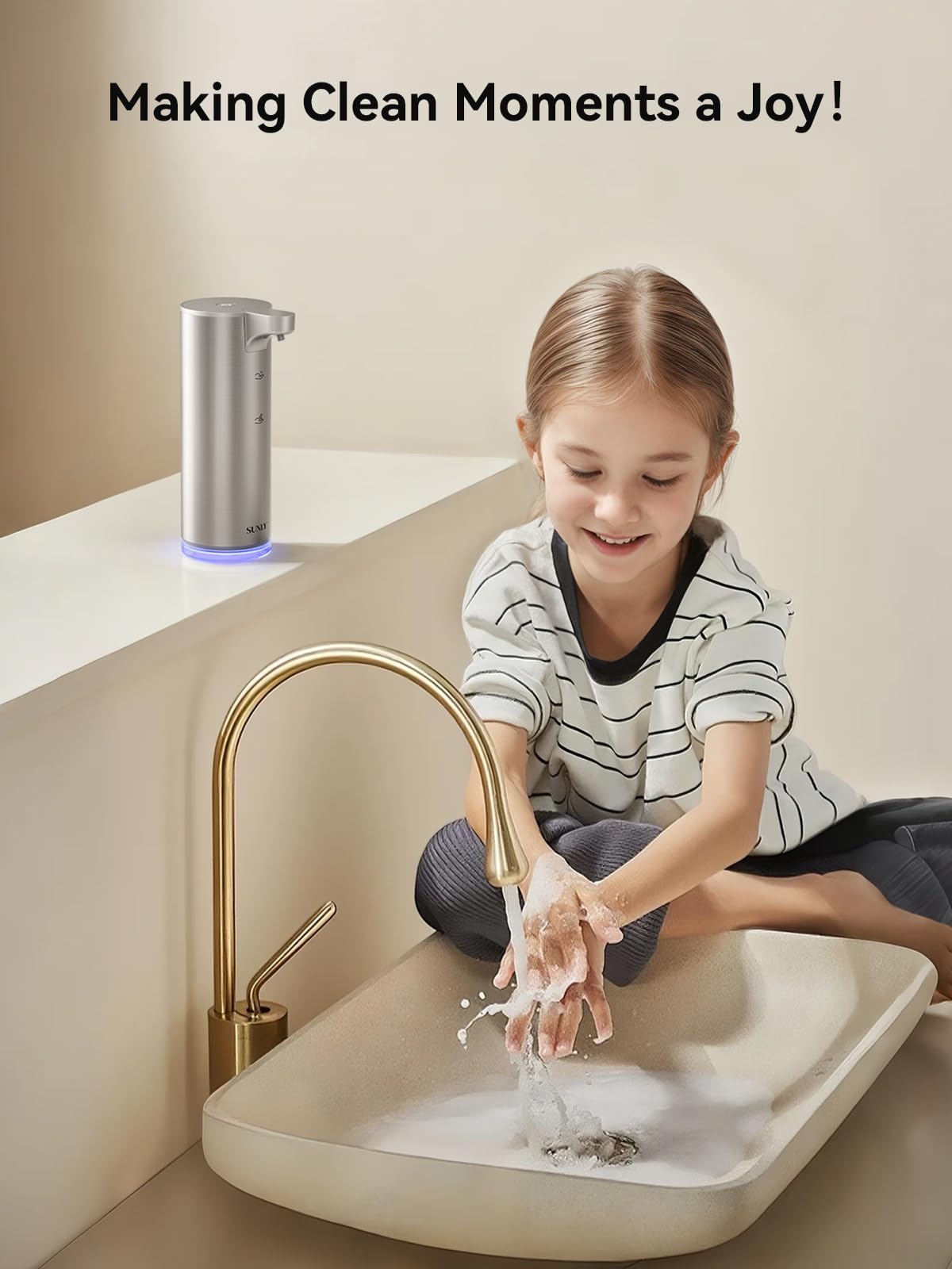 SUNLY self-cleaning mode flushes pump for fresh foam