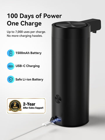 SUNLY USB-C rechargeable battery powers long-lasting operation between charges.