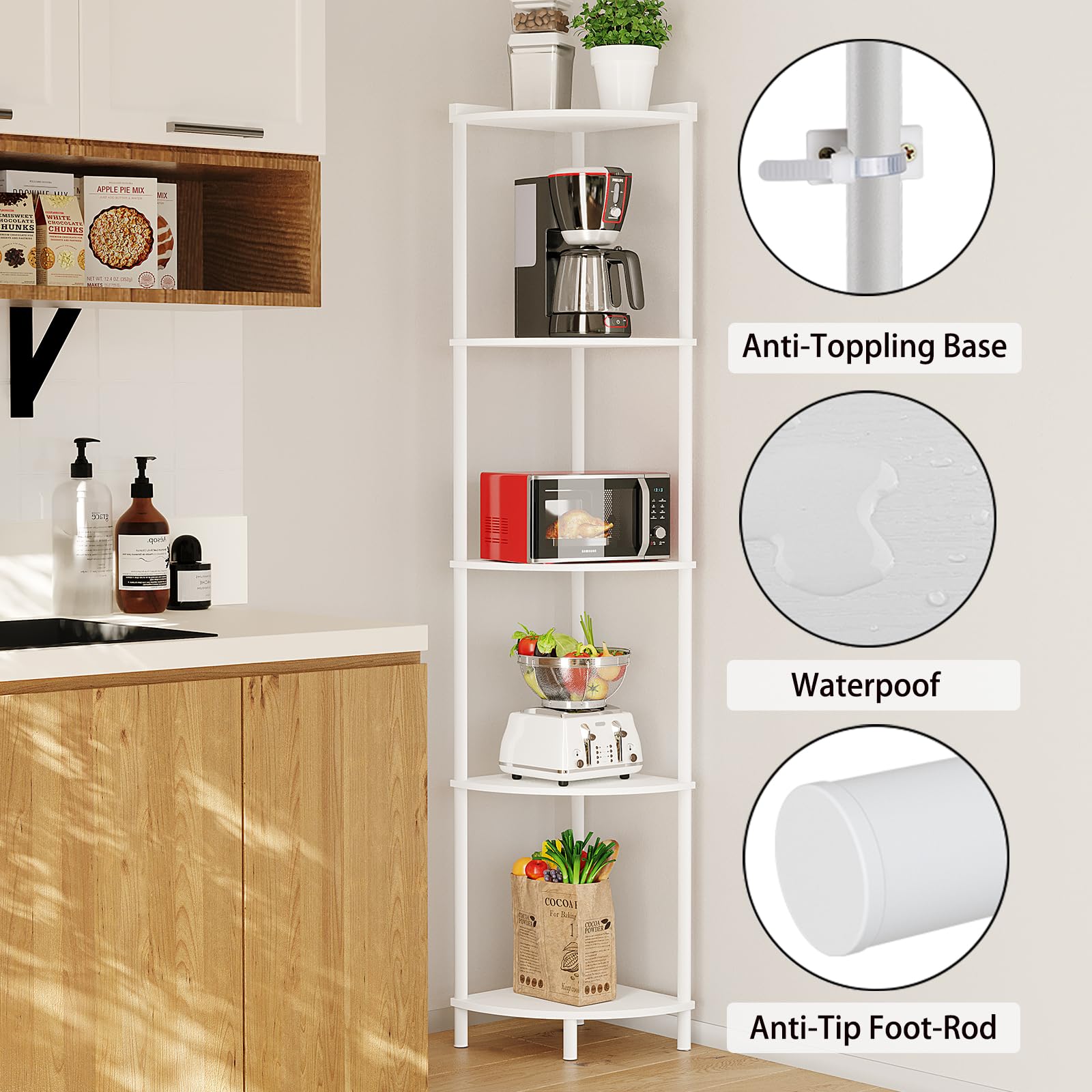 SUNMORY 5-Tier Stand demonstrates sturdy construction and easy assembly