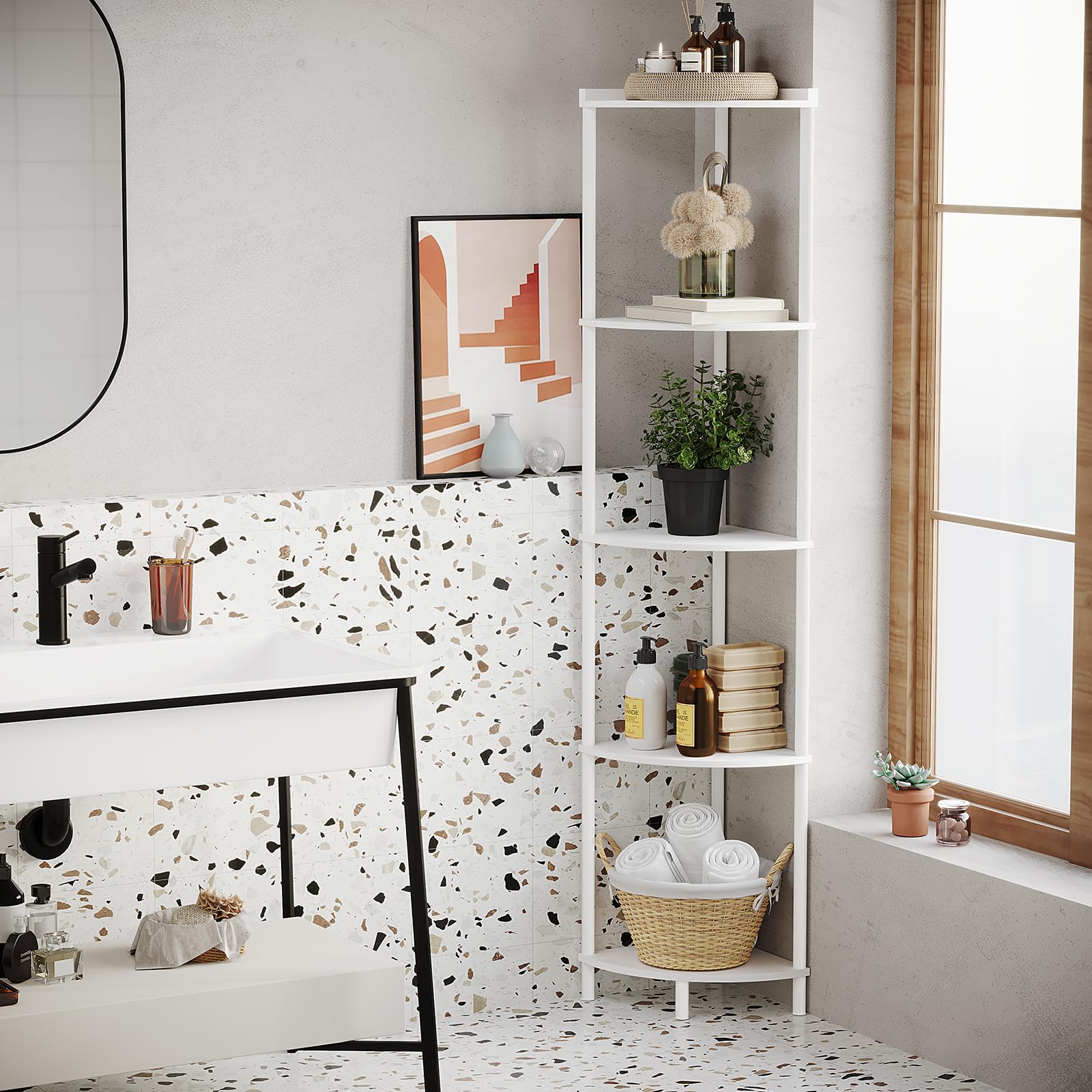 SUNMORY industrial design with wood grain and metal frame fits modern interiors