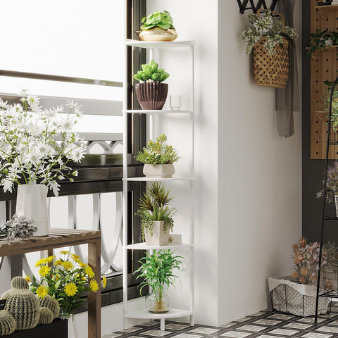 SUNMORY 5-Tier holds books, plants and decor with balanced stability