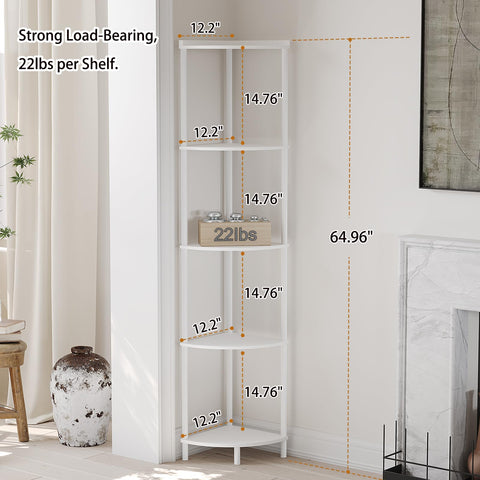 SUNMORY corner shelf top view emphasizes compact footprint for small interiors