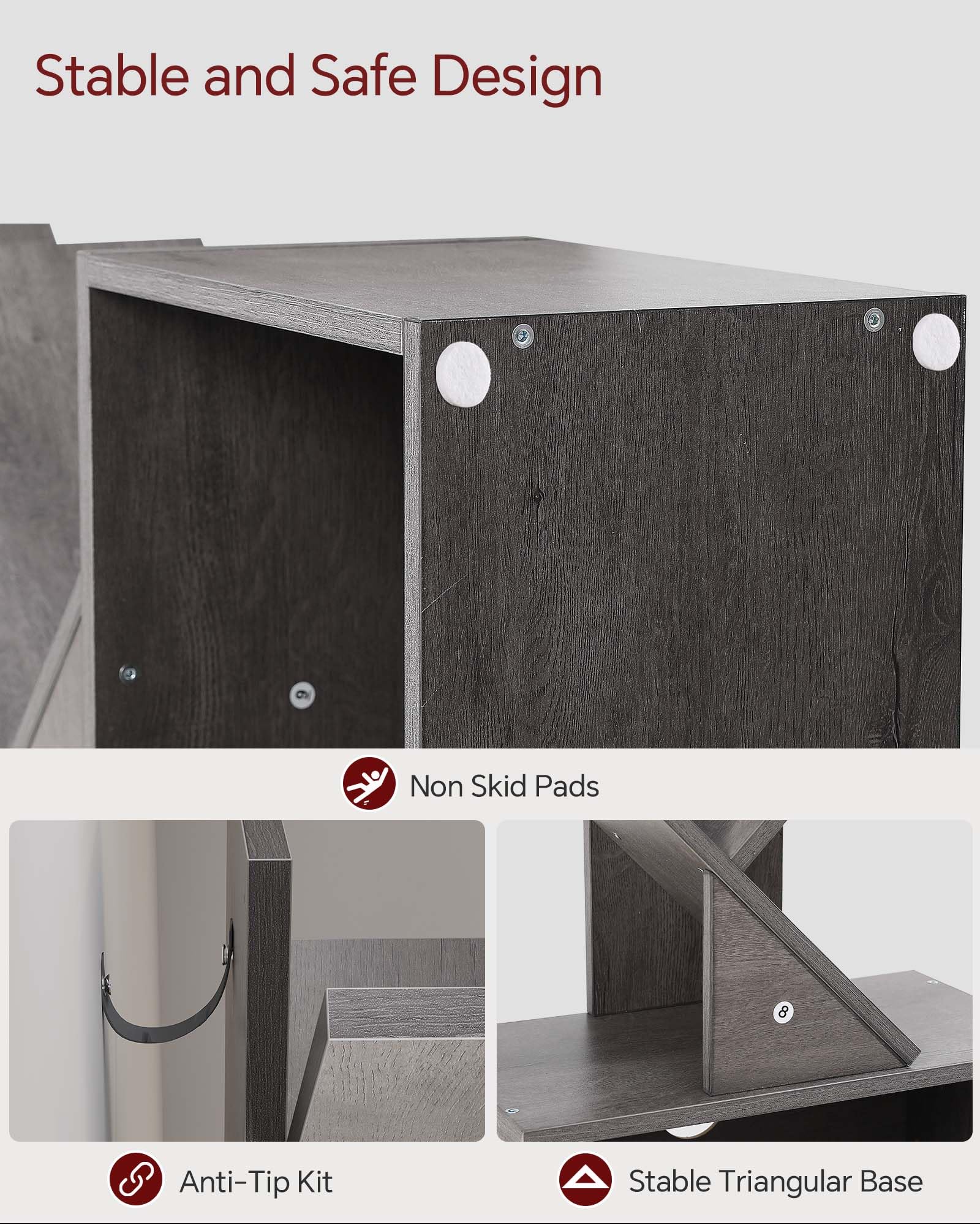 SUNMORY anti-tip accessories secure the unit to the wall.