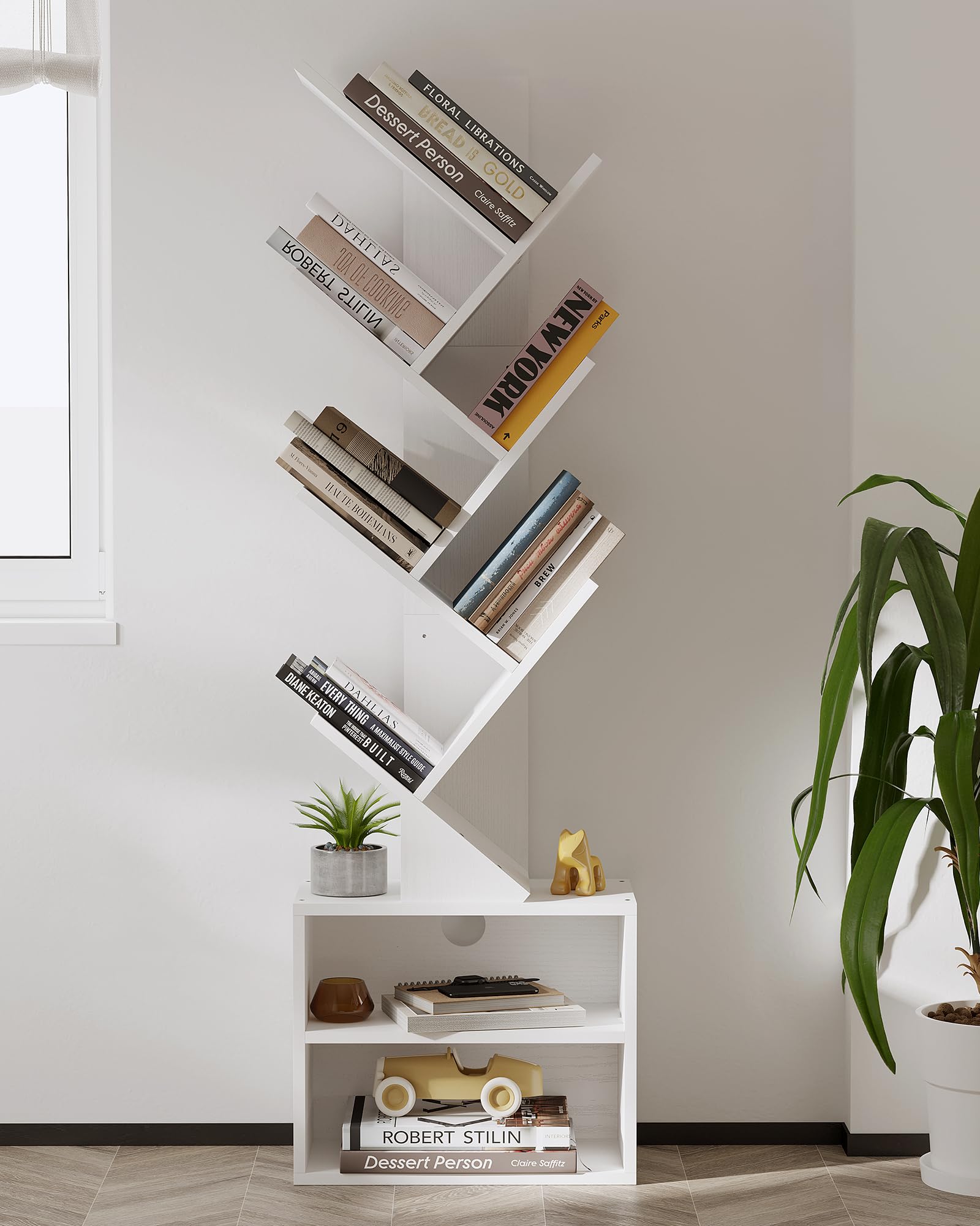 SUNMORY anti-tip accessories and sturdy MDF frame promote safe placement.
