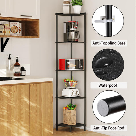Sunmory easy-assembly corner shelf guides quick setup in minutes.