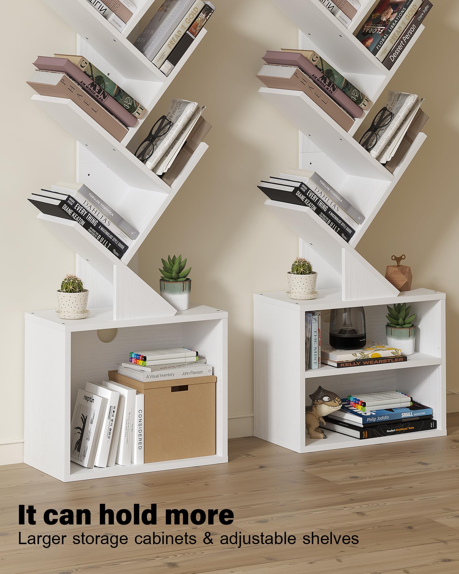 SUNMORY narrow floor-standing bookcase fits tight spaces while organizing essentials.
