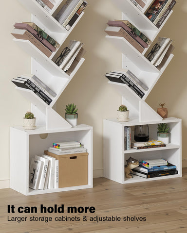 SUNMORY narrow floor-standing bookcase fits tight spaces while organizing essentials.