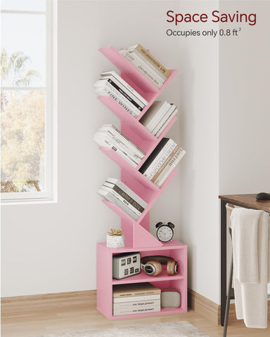 SUNMORY small bookcase with storage cabinet keeps bedrooms tidy and organized.