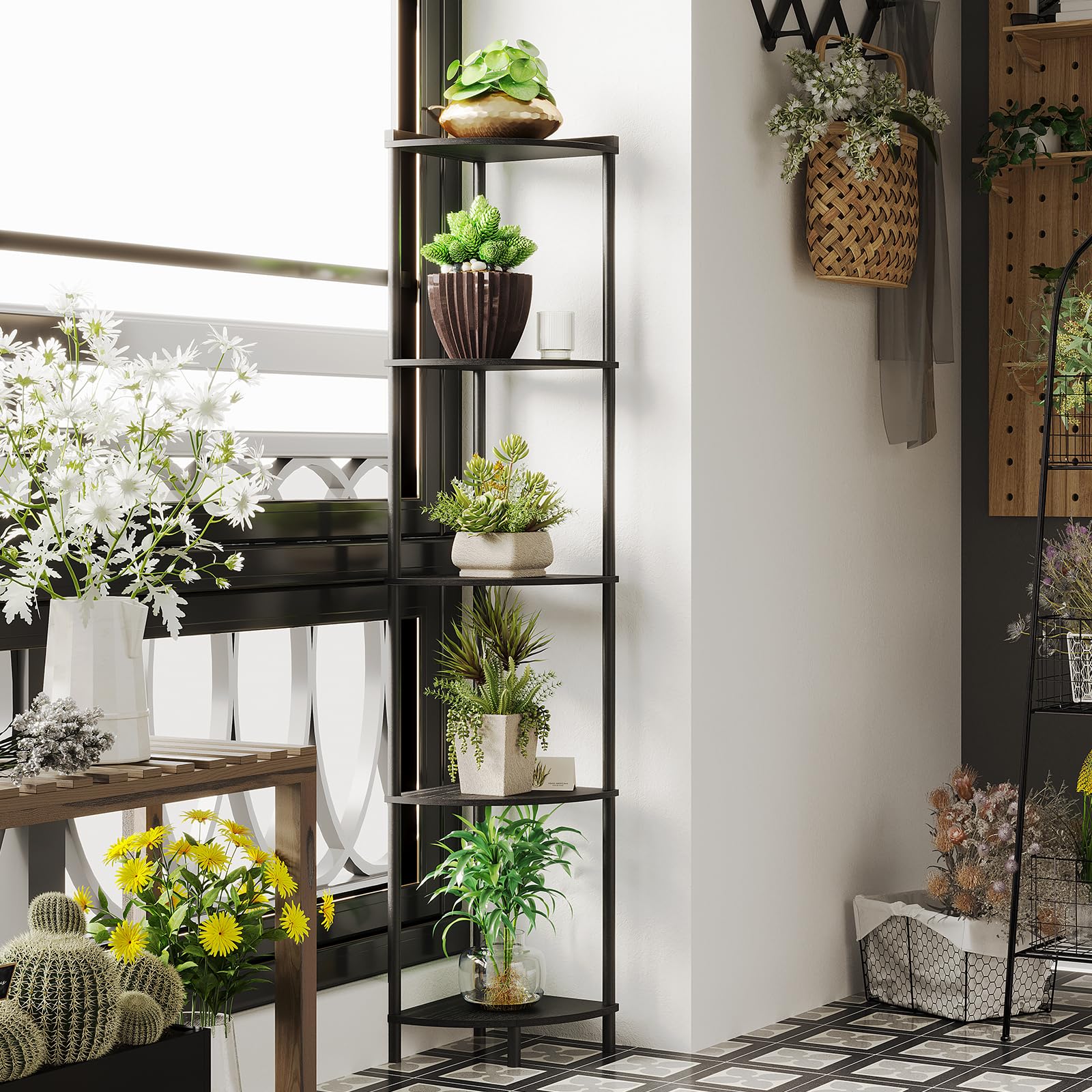 Sunmory sturdy MDF and metal frame supports everyday display needs.