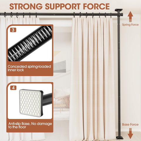 SUNALLY room divider rod wide width adjustment enables flexible space partition