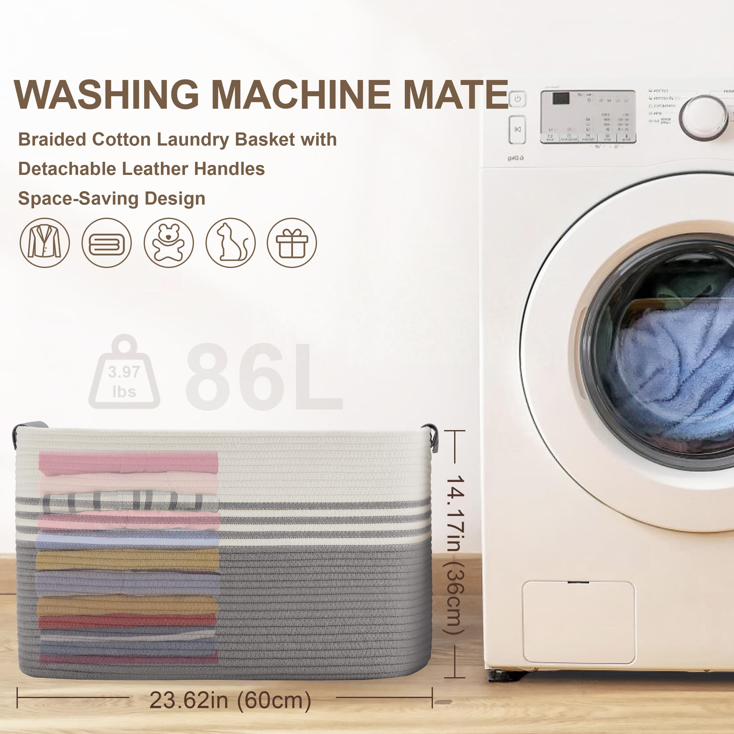 SunNewt sustainable basket adds stylish organization for towels and laundry