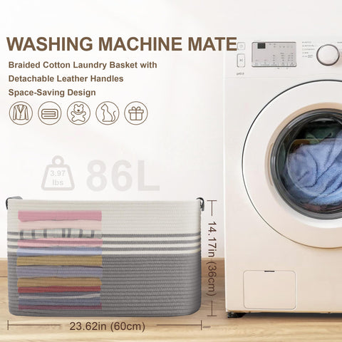 SunNewt sustainable basket adds stylish organization for towels and laundry