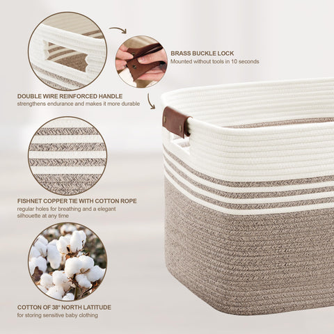 SunNewt rope basket for blankets and throws adds cozy decor