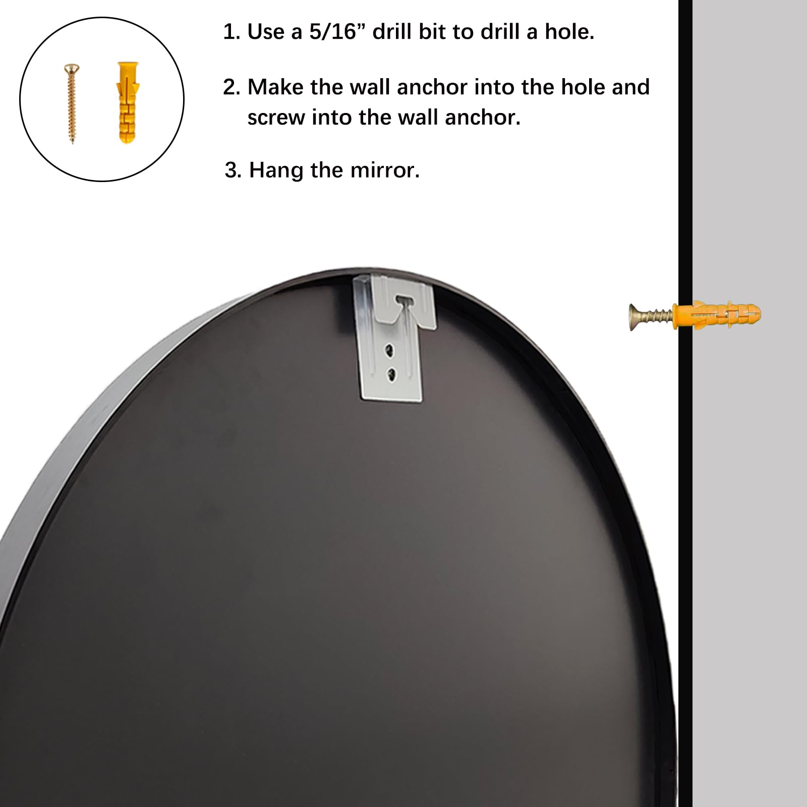 Sunniry round mirror enhances small spaces with bright, natural reflections.