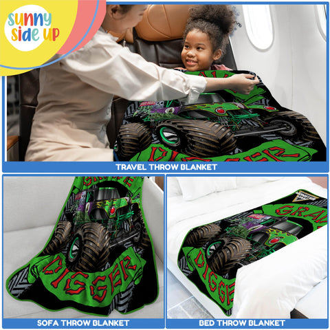 Sunny Side Up Monster Jam Grave Digger design in a kid-friendly scene
