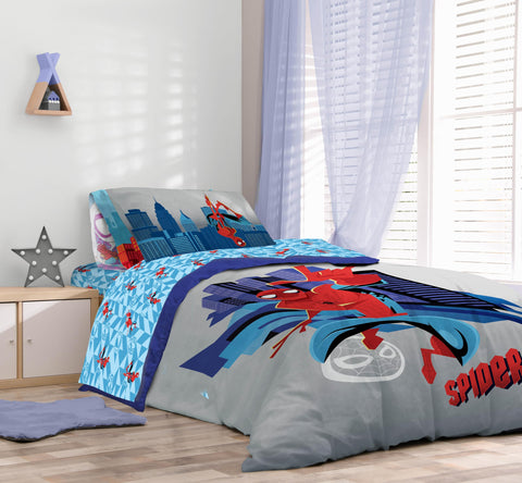 Sunny Side Up Spiderman twin pillowcase matches the set with smooth microfiber.