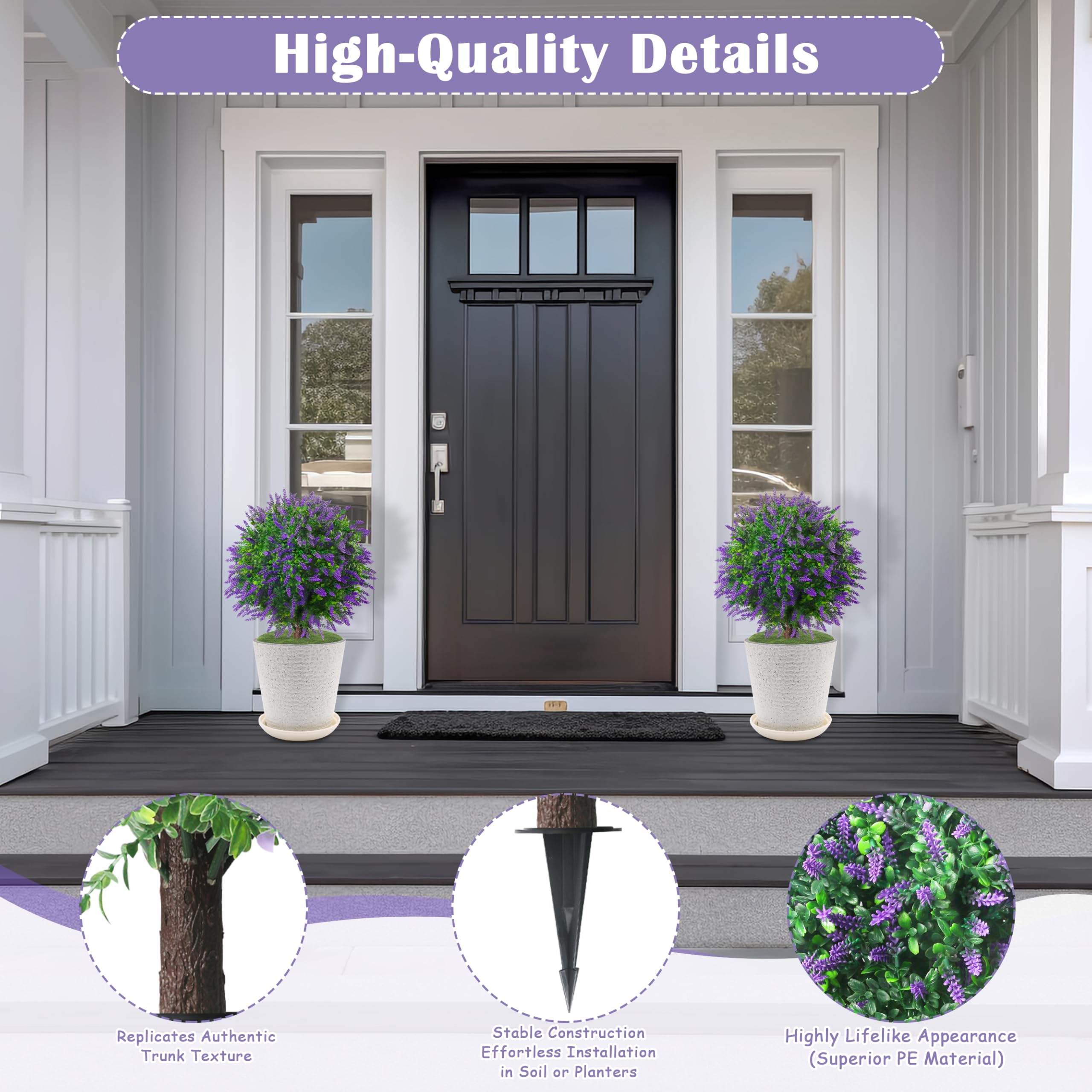 Sunnyglade lavender topiary in planter upgrades indoor or balcony decor.