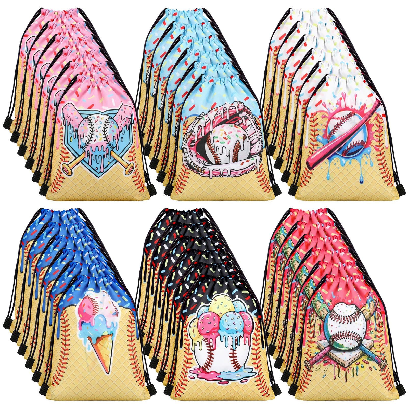 Sunnymove ice cream drip baseball bag with handle for easy party favors.