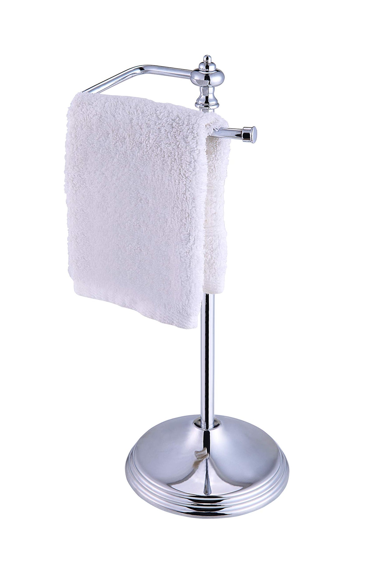 SunnyPoint heavy-weight towel holder with chrome base for a stable countertop display
