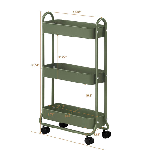 SunnyPoint Slim Rolling Cart nestled between appliances demonstrates gap-saving design.