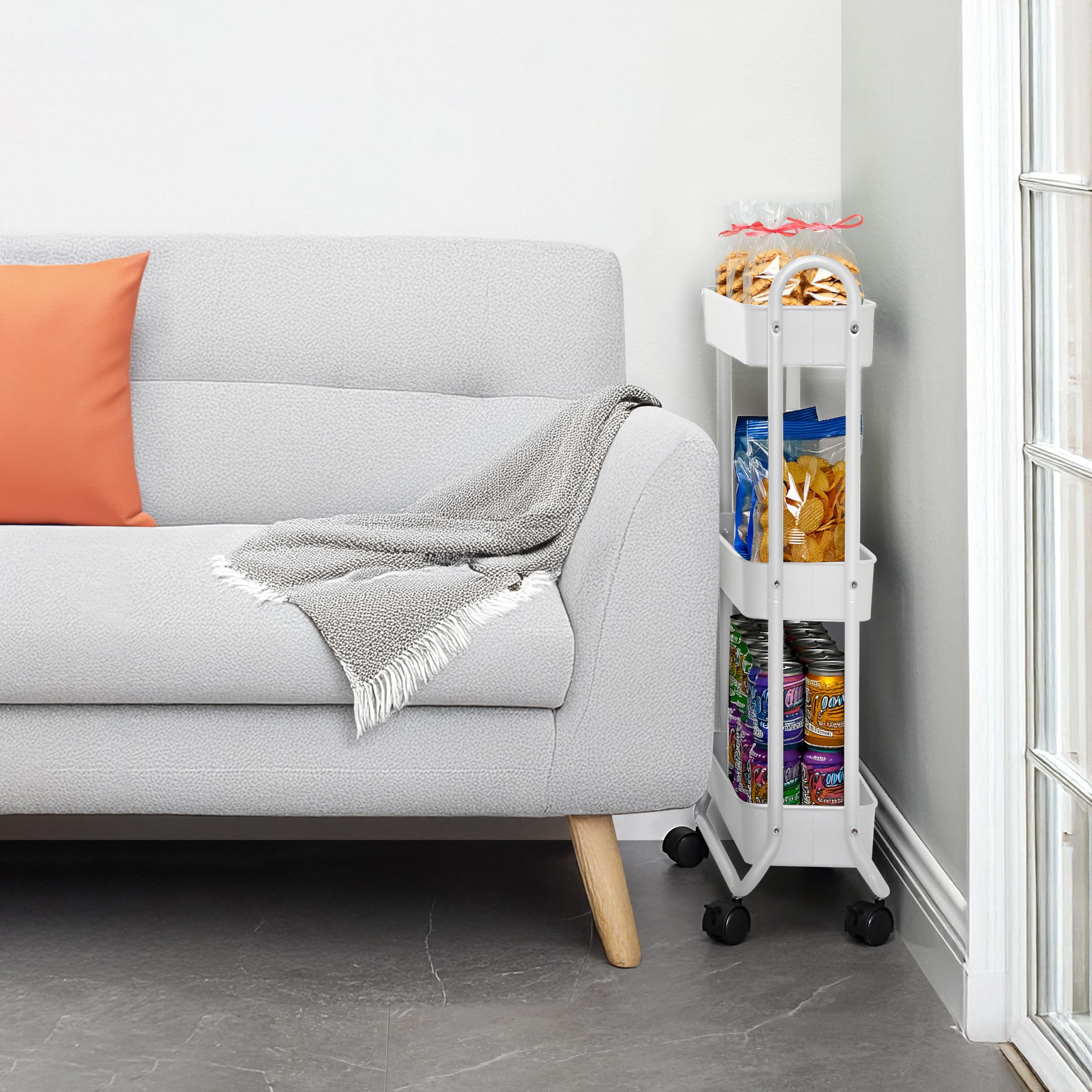 SunnyPoint slim cart used between appliances to maximize narrow gaps.