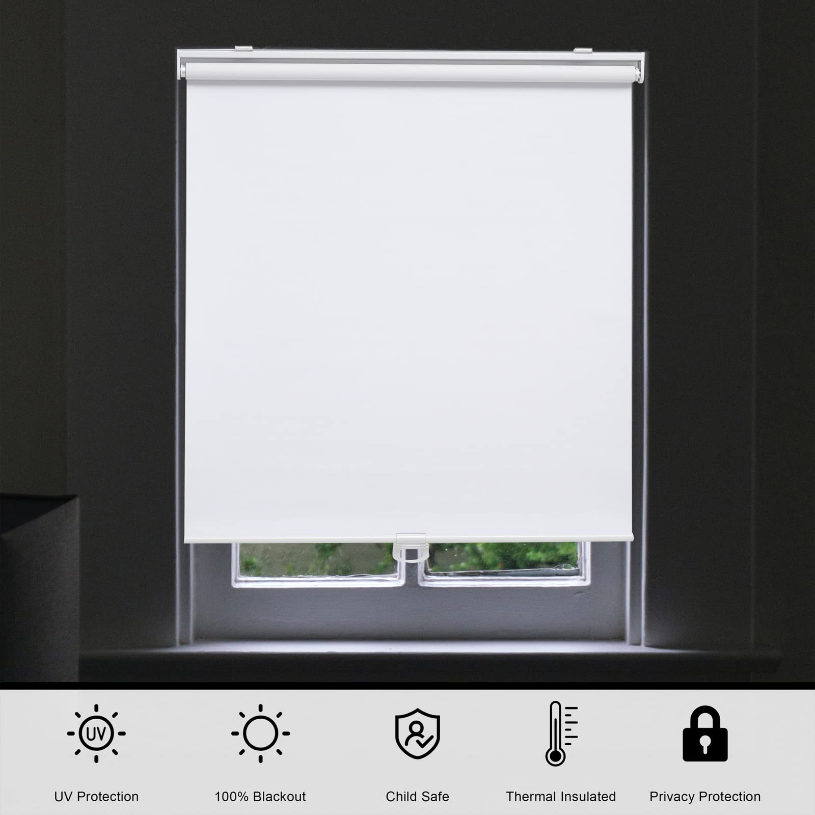 Sunoff shade in a bedroom setup for privacy and style