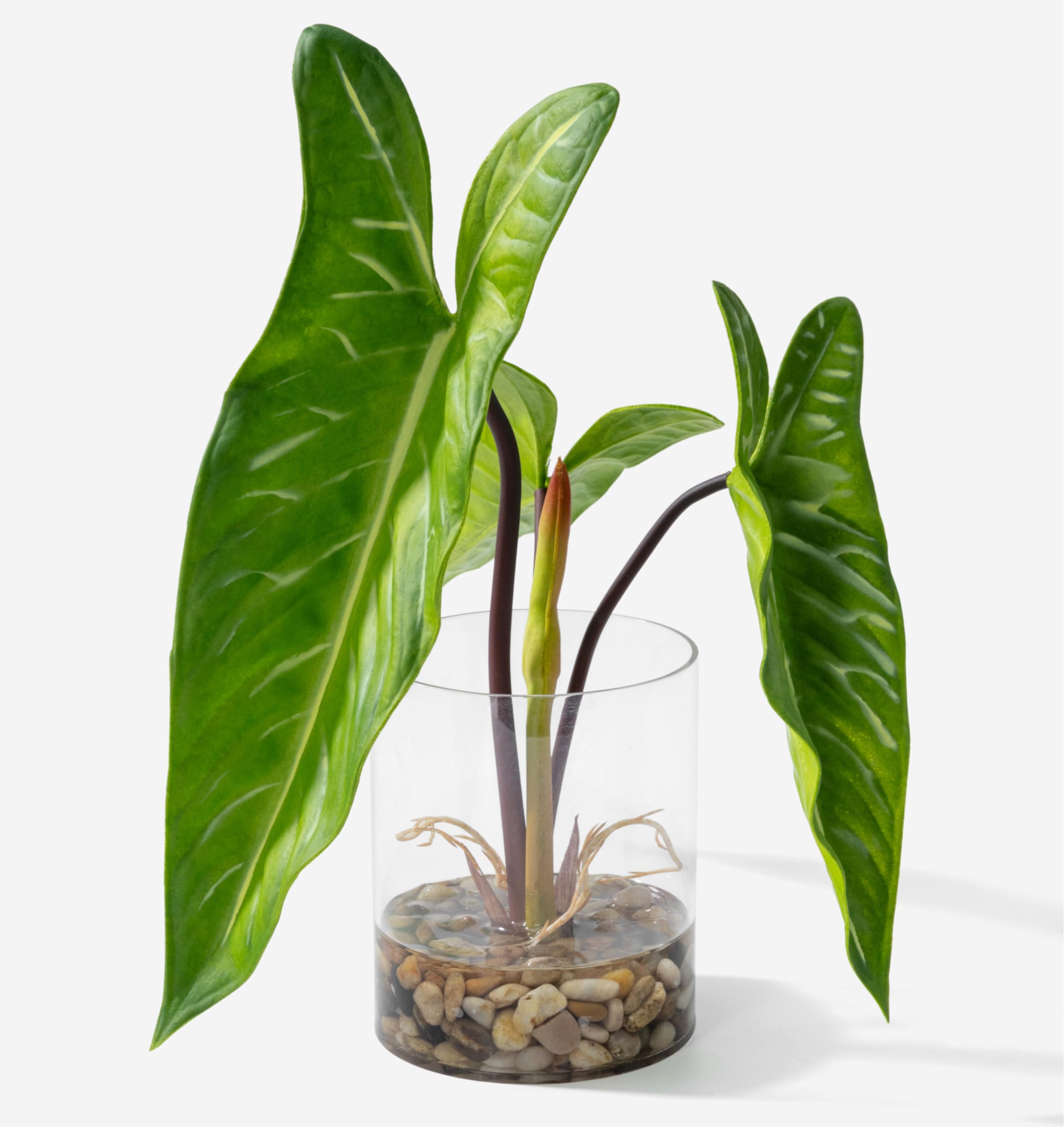SUNPRAIRIE realistic plant in clear pot with simulated water for elegant indoor display