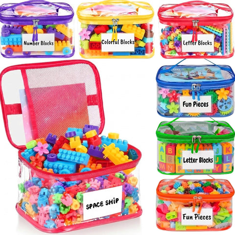 SUNPROUND 6-pack clear toy bags display contents for quick organization.