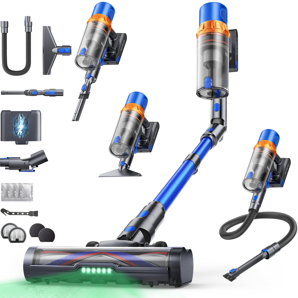 SunSare X13 cordless vacuum front view for versatile, effortless cleaning