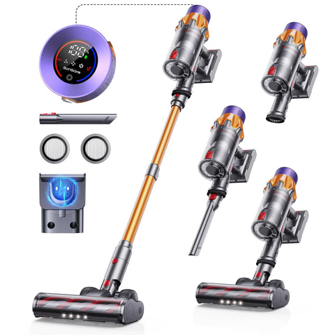 SunSare X7A cordless vacuum with 600W suction for powerful dirt pickup on floors.
