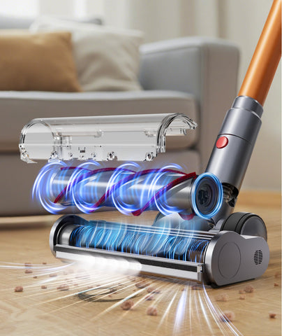 SunSare X7A Pro 5-series upright brush cleans edges and corners.