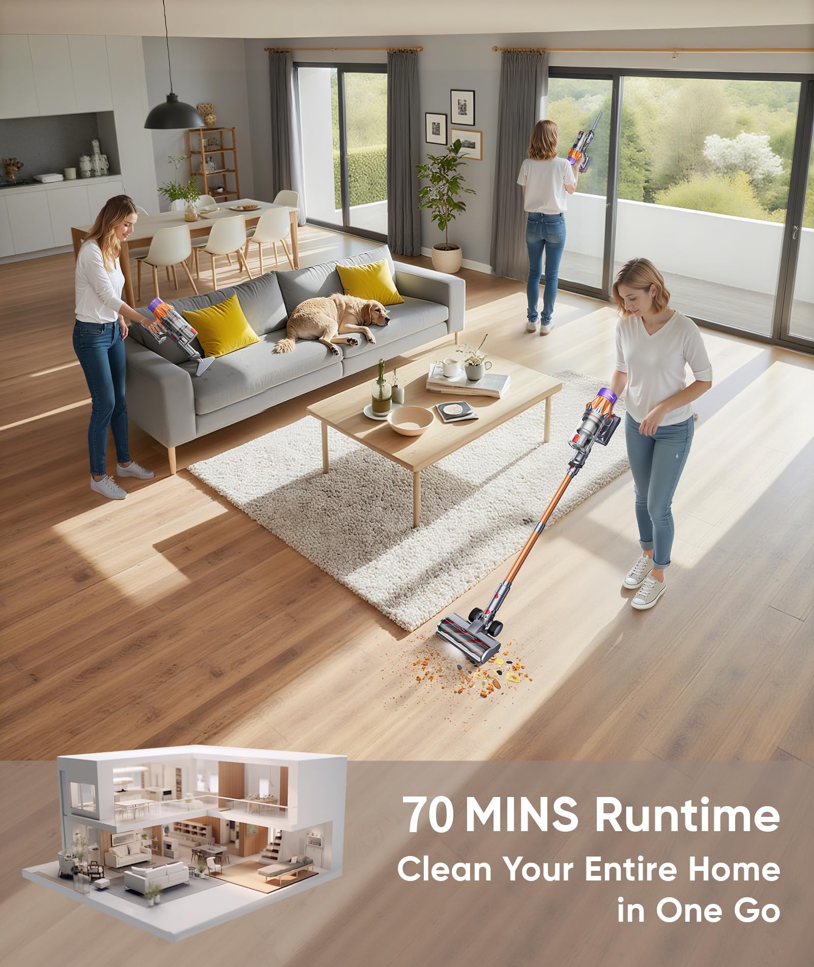 SunSare X7A Pro smart modes adapt suction to floor types.