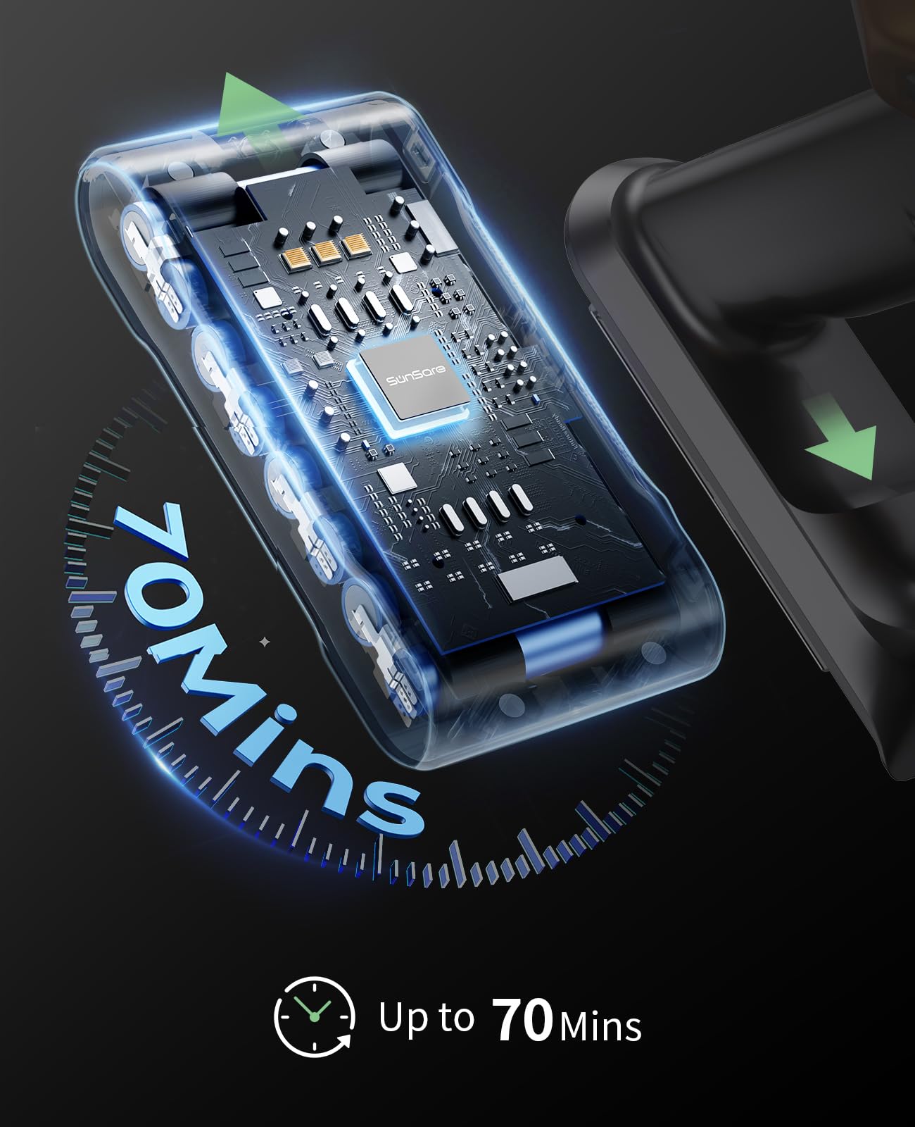 SunSare X7A Pro wall-mount dock stores and charges.