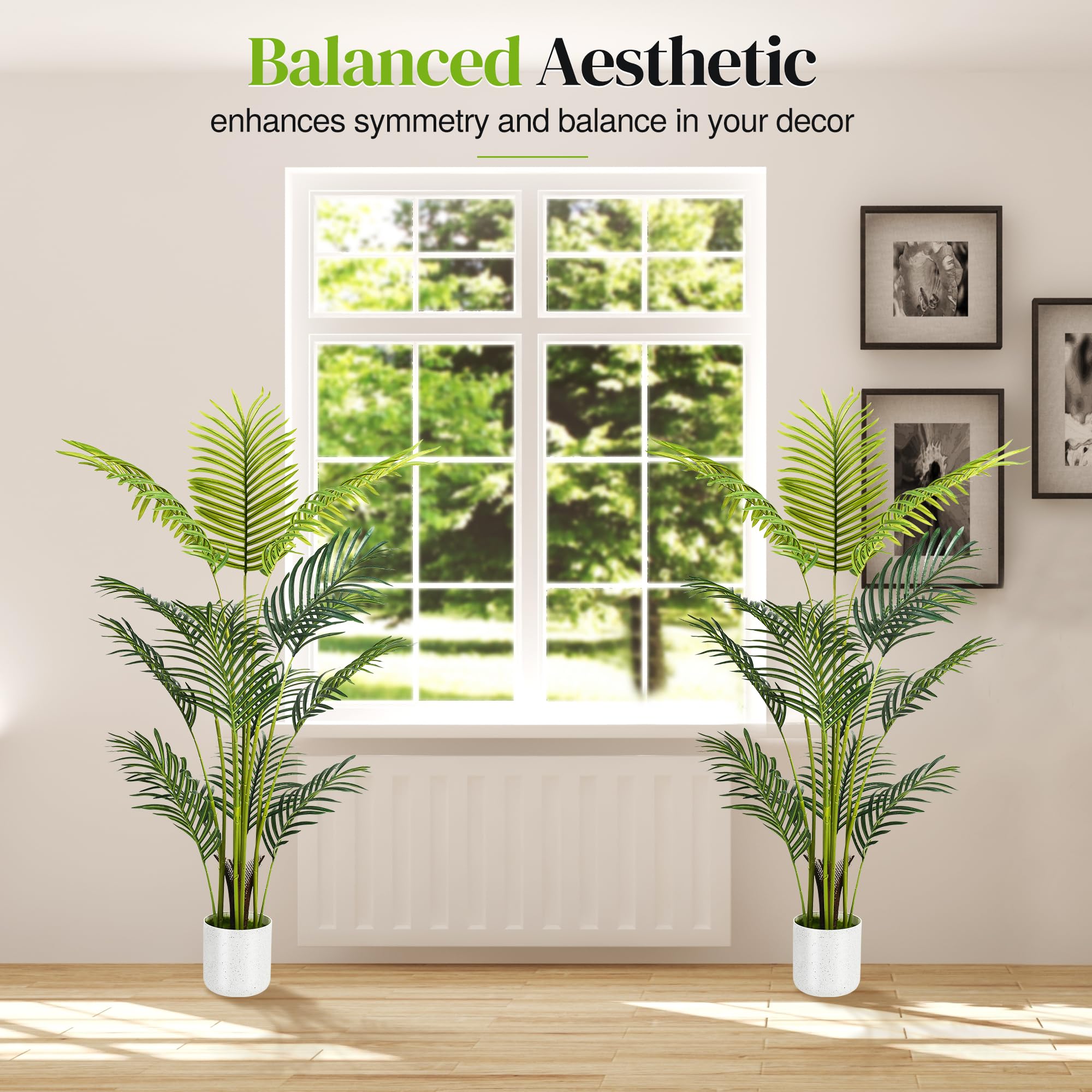Suntee Areca palm leaves close-up with adjustable branches for versatile styling.