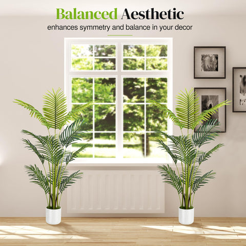 Suntee Areca palm leaves close-up with adjustable branches for versatile styling.