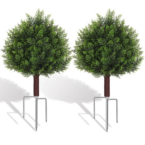 Suntee 2-pack cedar topiary 26in assembled adds curb appeal to outdoor spaces