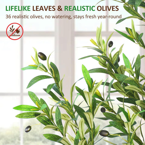 Suntee olive tree features realistic fruits for seasonal charm.