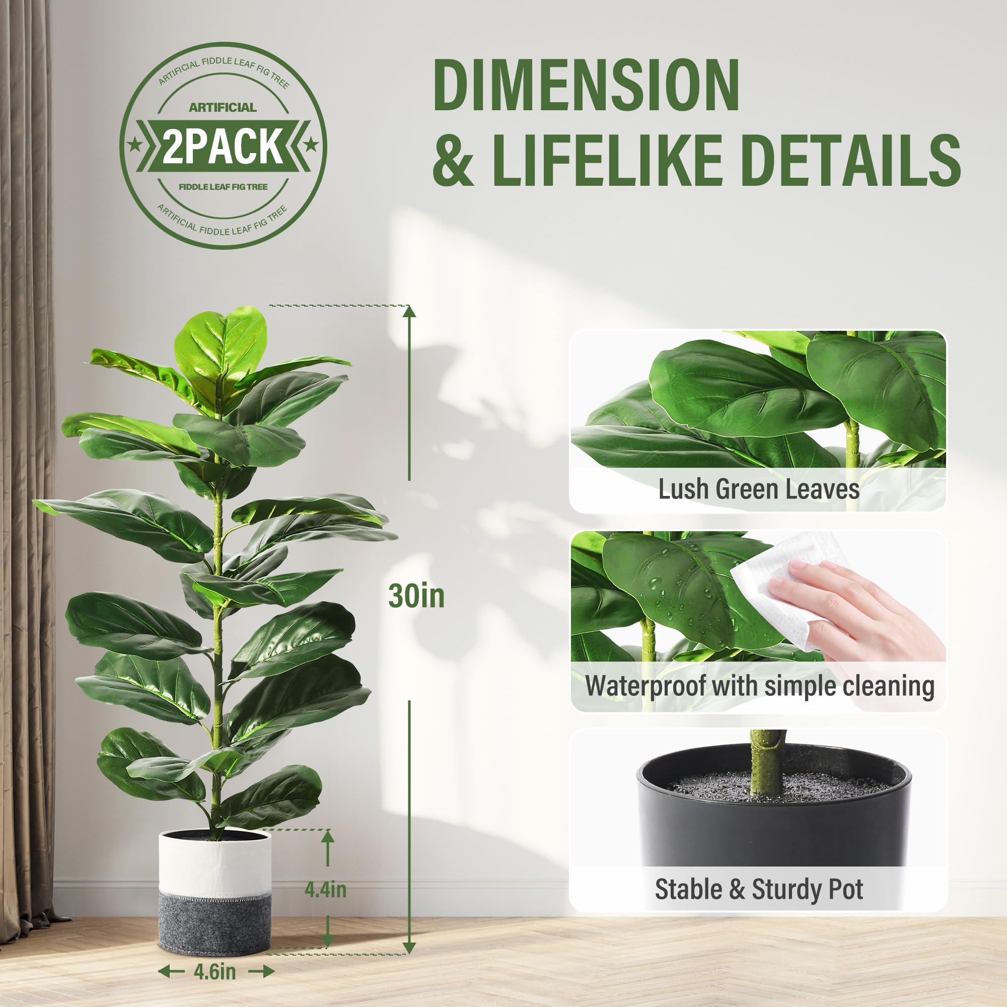 Suntee pots detail showing stable concrete bases for indoor and outdoor use