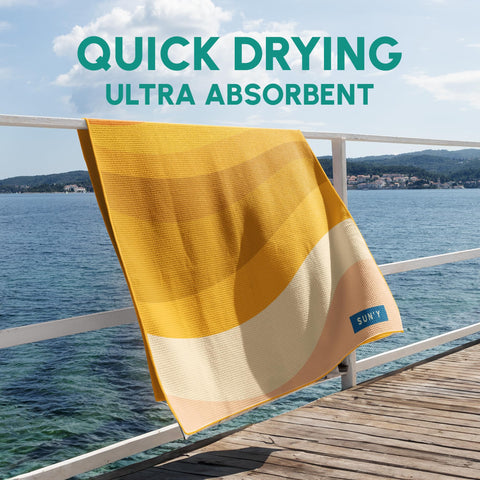 SUN'Y large 63x31.5 inch towel offers generous lounging space.