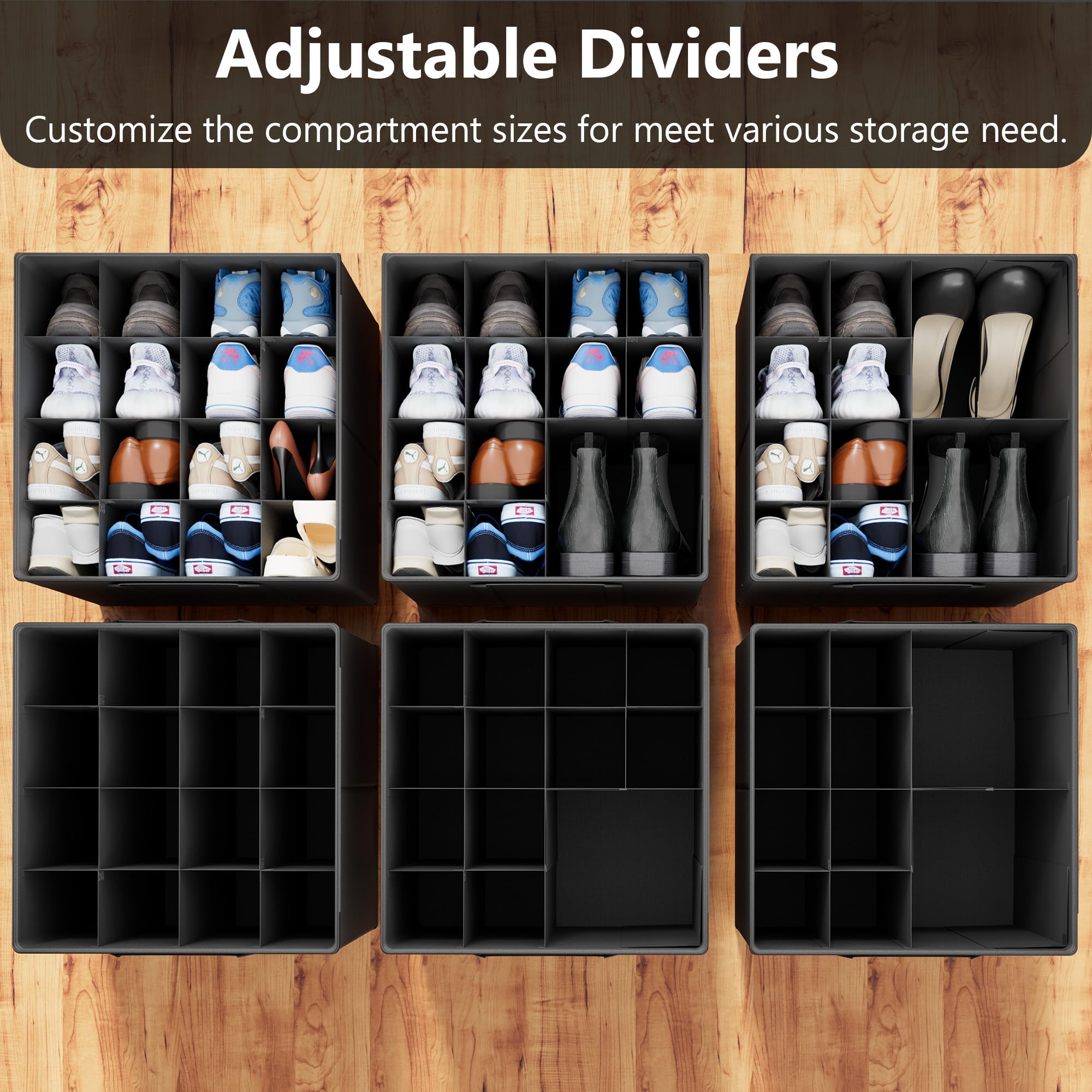 SUOCO 2-pack storage boxes side by side for space-saving closet organization