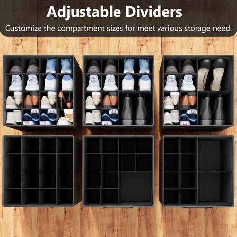 SUOCO 2-pack storage boxes side by side for space-saving closet organization
