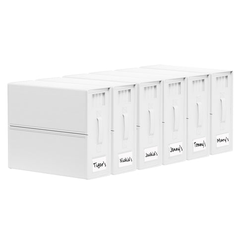 SUOCO SheetCube bed sheet organizer with window for quick identification.