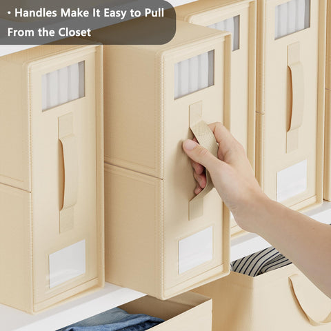 SUOCO SheetCube labeled box with handles simplifies closet retrieval