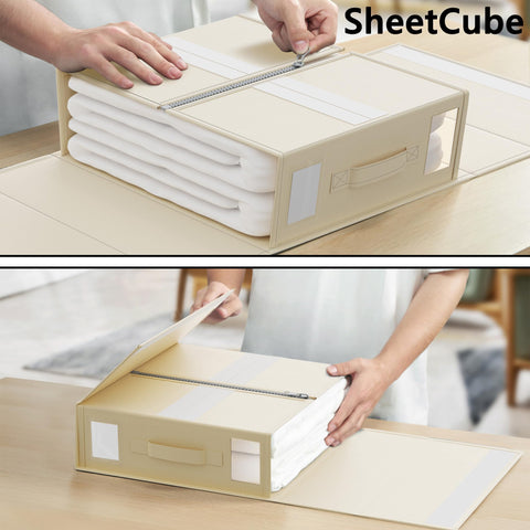 SUOCO SheetCube space-saving design helps maximize closet storage