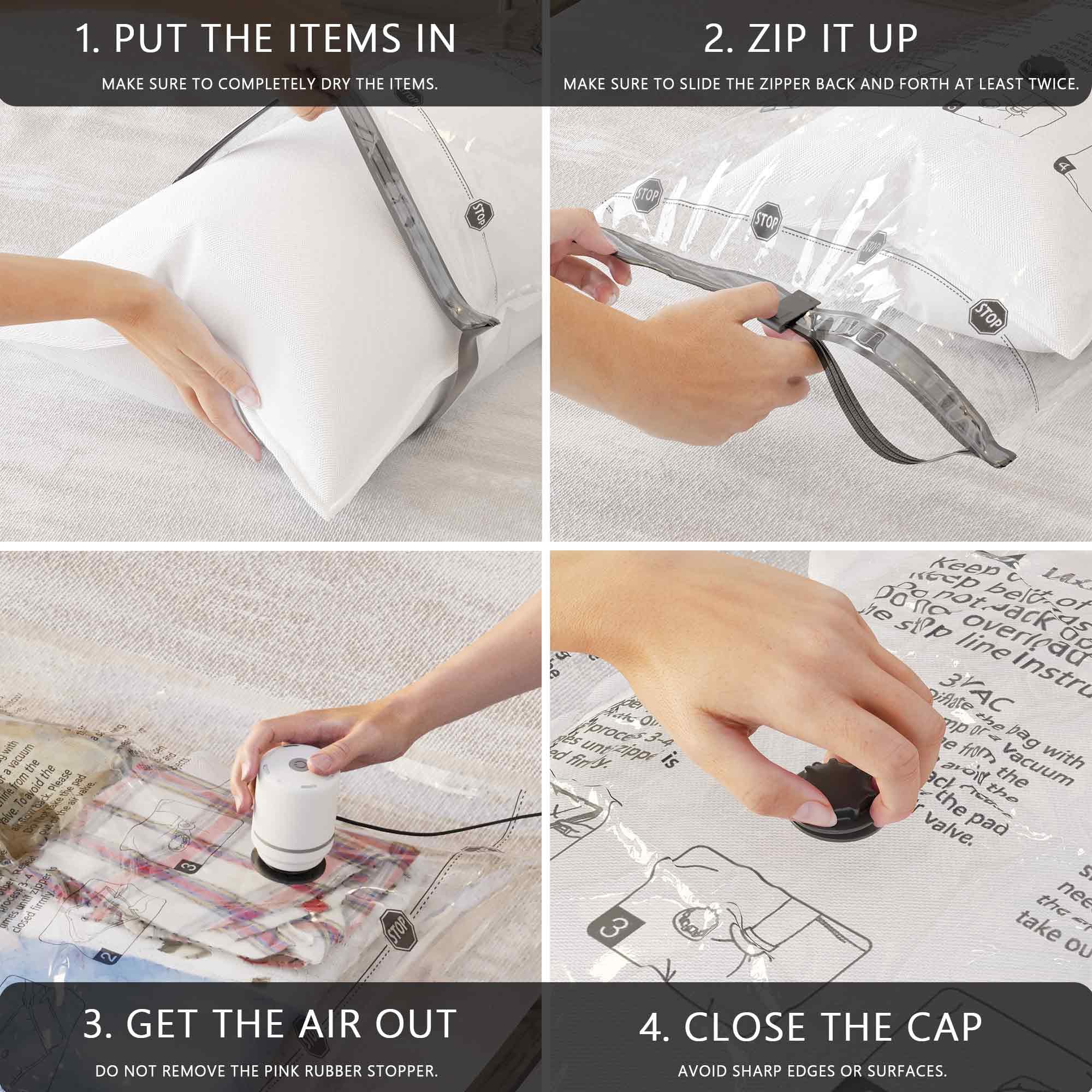 Includes 10 jumbo bags sized 27.5 by 39.5 inches for bulky items.