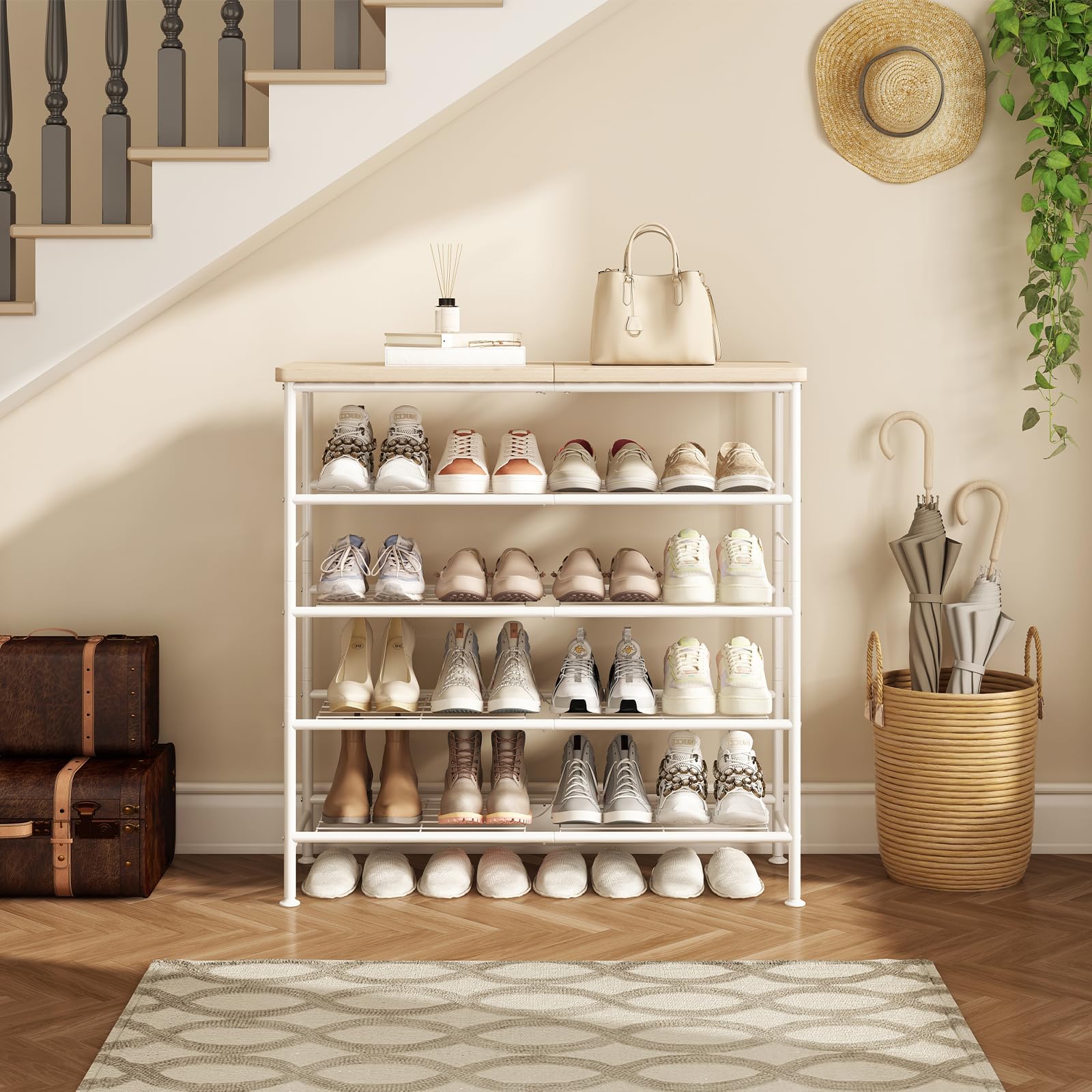Entryway organization using SUOERNUO shoe rack for quick access