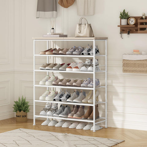 SUOERNUO shoe rack in entryway demonstrating space efficiency.