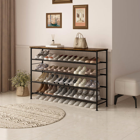 SUOERNUO 5-tier side view shows sturdy metal frame