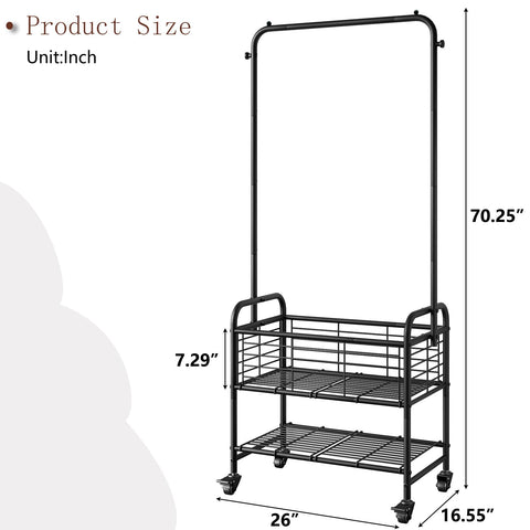 SUOERNUO black finish laundry cart blends with modern spaces.